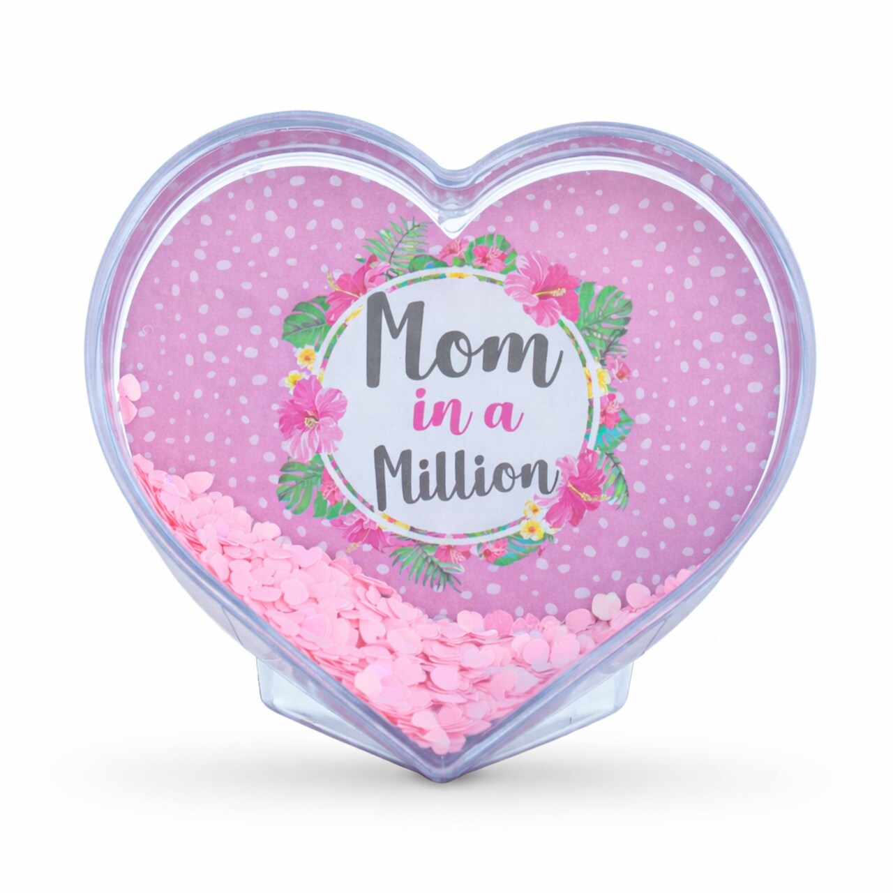 Mother's Day Love in a Heart: Clear Plastic Water Globe Picture Frame